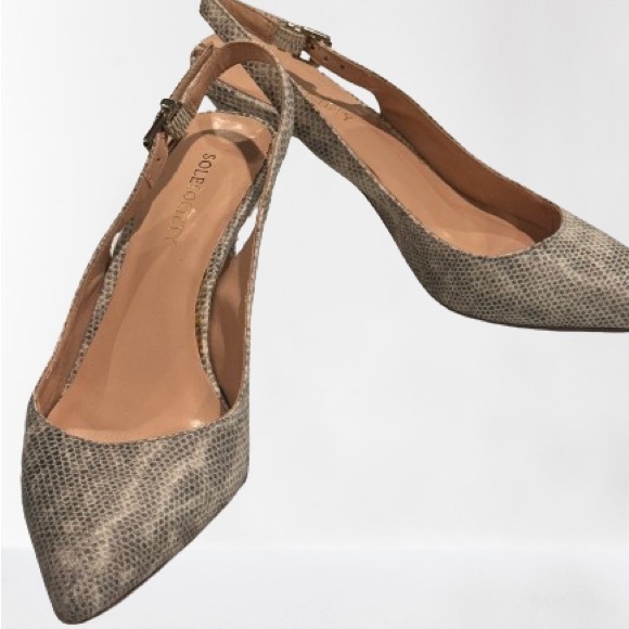 SOLE SOCIETY snakeskin sling backs. Size 6 - Picture 4 of 7